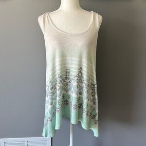 Blu Pepper Knit Racerback Tank Tunic Top Aztec Print